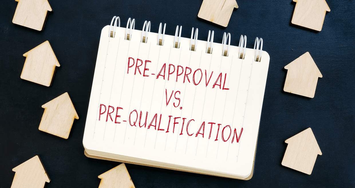 Notepad with "Pre-Approval VS Pre-Qualification" written on it